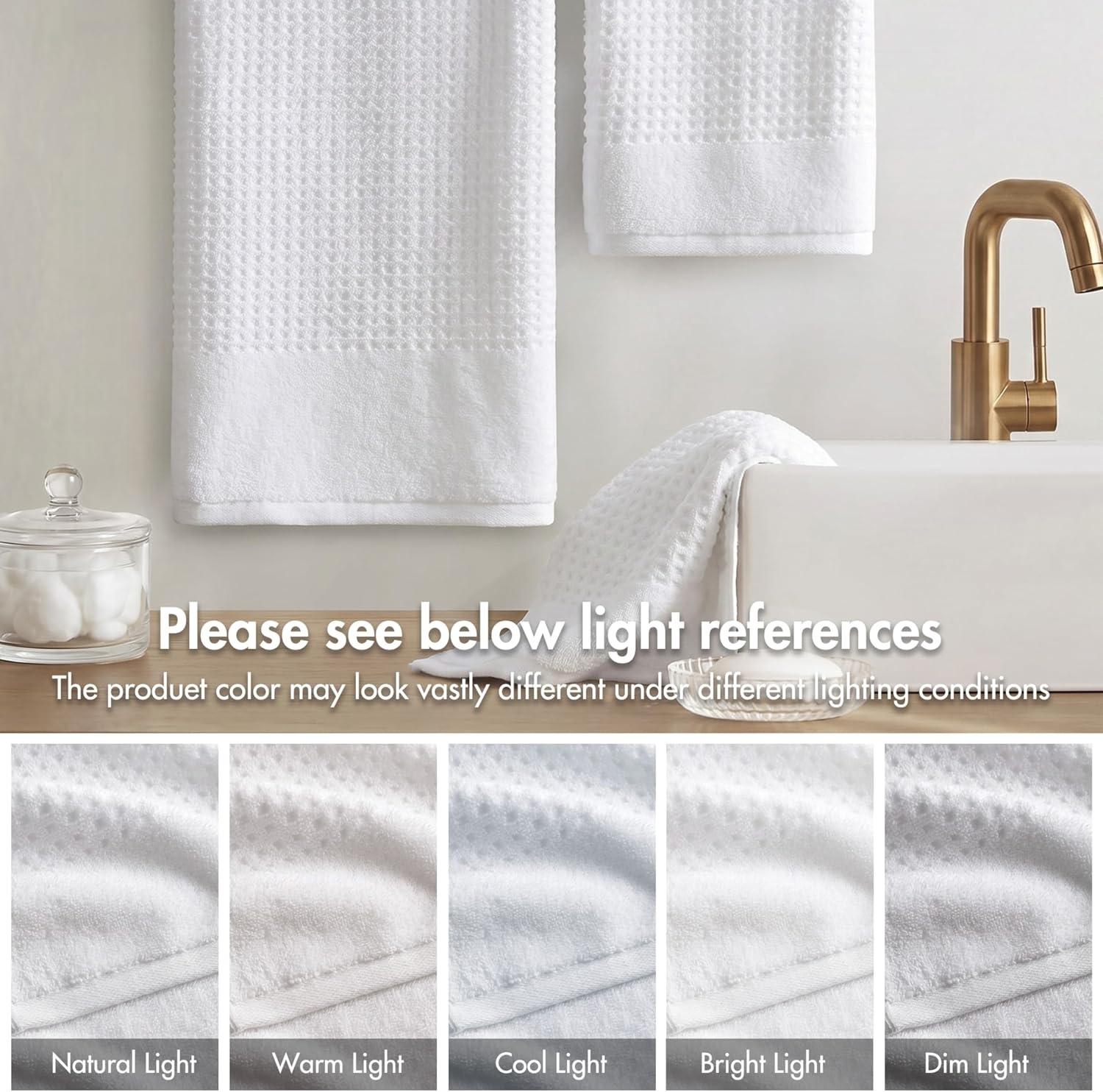 image:imageMadison Park Spa Waffle 100 Cotton Luxurious Towel Set Premium Texture Waffle Weave Highly Absorbent Quick Dry Hotel amp Spa Quality Wash Clothes for Bathroom Assorted Sizes Sage Green 6 PieceWhite