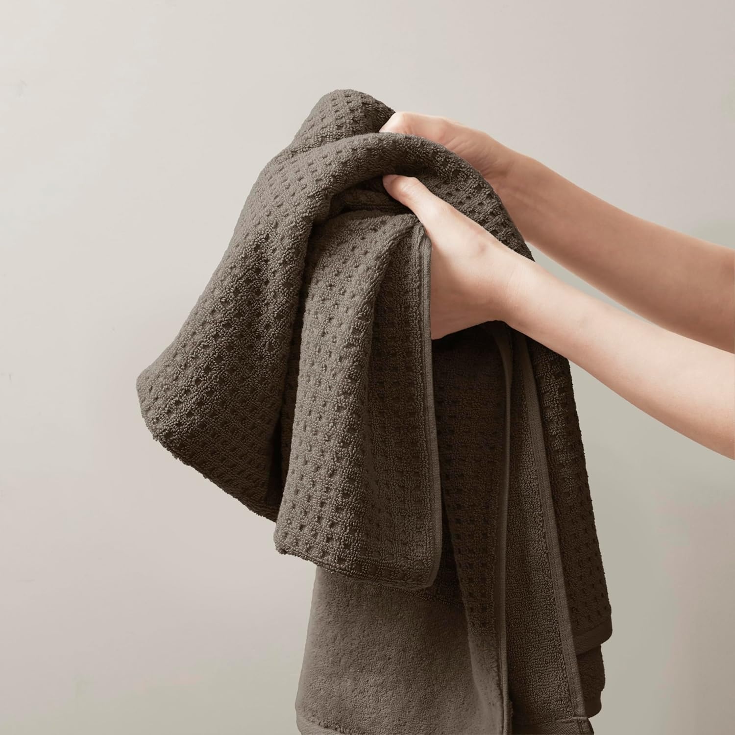 image:imageMadison Park Spa Waffle 100 Cotton Luxurious Towel Set Premium Texture Waffle Weave Highly Absorbent Quick Dry Hotel amp Spa Quality Wash Clothes for Bathroom Assorted Sizes Sage Green 6 PieceCharcoal
