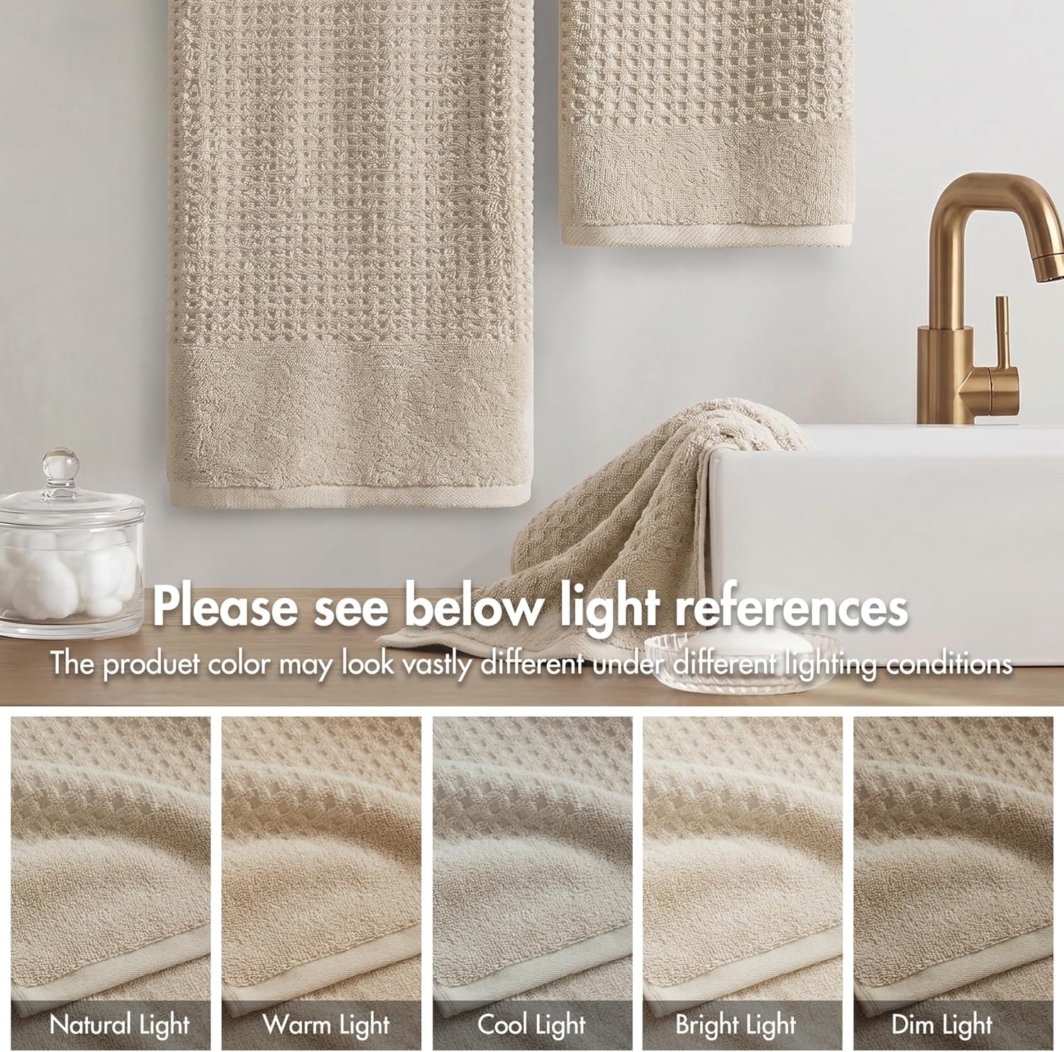 image:imageMadison Park Spa Waffle 100 Cotton Luxurious Towel Set Premium Texture Waffle Weave Highly Absorbent Quick Dry Hotel amp Spa Quality Wash Clothes for Bathroom Assorted Sizes Sage Green 6 PieceNatural