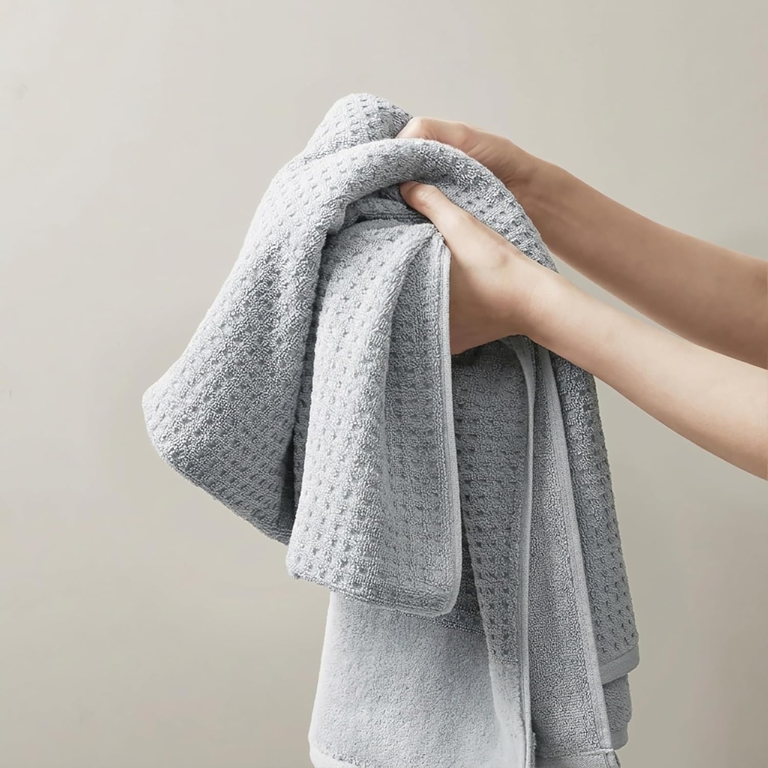 image:imageMadison Park Spa Waffle 100 Cotton Luxurious Towel Set Premium Texture Waffle Weave Highly Absorbent Quick Dry Hotel amp Spa Quality Wash Clothes for Bathroom Assorted Sizes Sage Green 6 PieceBlue
