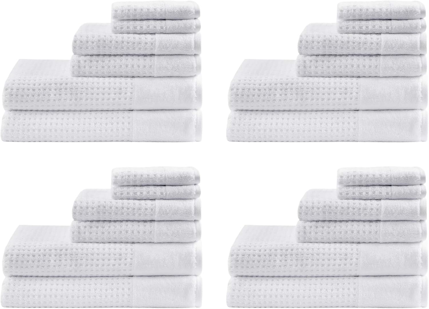 image:imageMadison Park Spa Waffle 100 Cotton Luxurious Towel Set Premium Texture Waffle Weave Highly Absorbent Quick Dry Hotel amp Spa Quality Wash Clothes for Bathroom Assorted Sizes Sage Green 6 PieceWhite