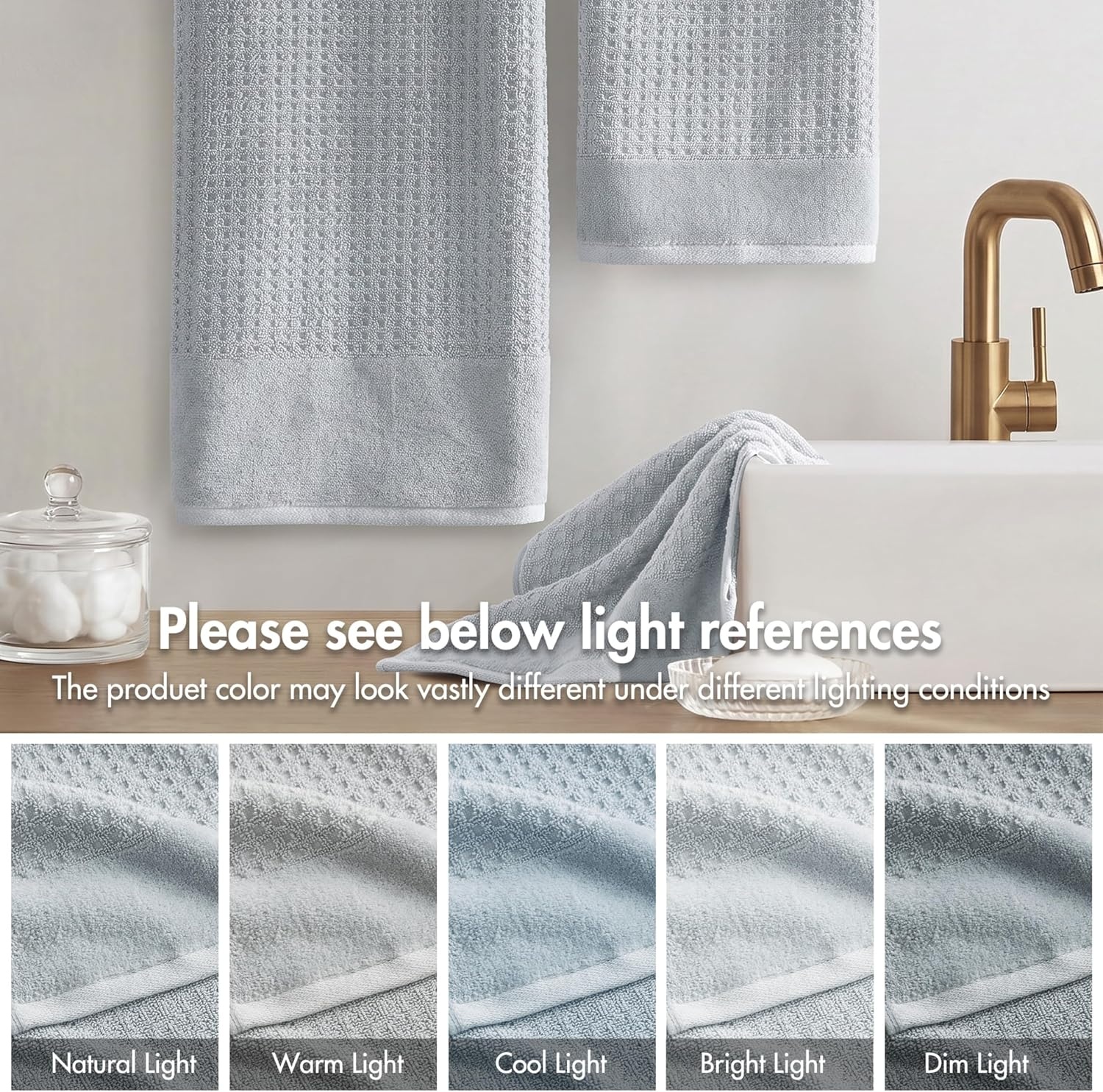 image:imageMadison Park Spa Waffle 100 Cotton Luxurious Towel Set Premium Texture Waffle Weave Highly Absorbent Quick Dry Hotel amp Spa Quality Wash Clothes for Bathroom Assorted Sizes Sage Green 6 PieceBlue