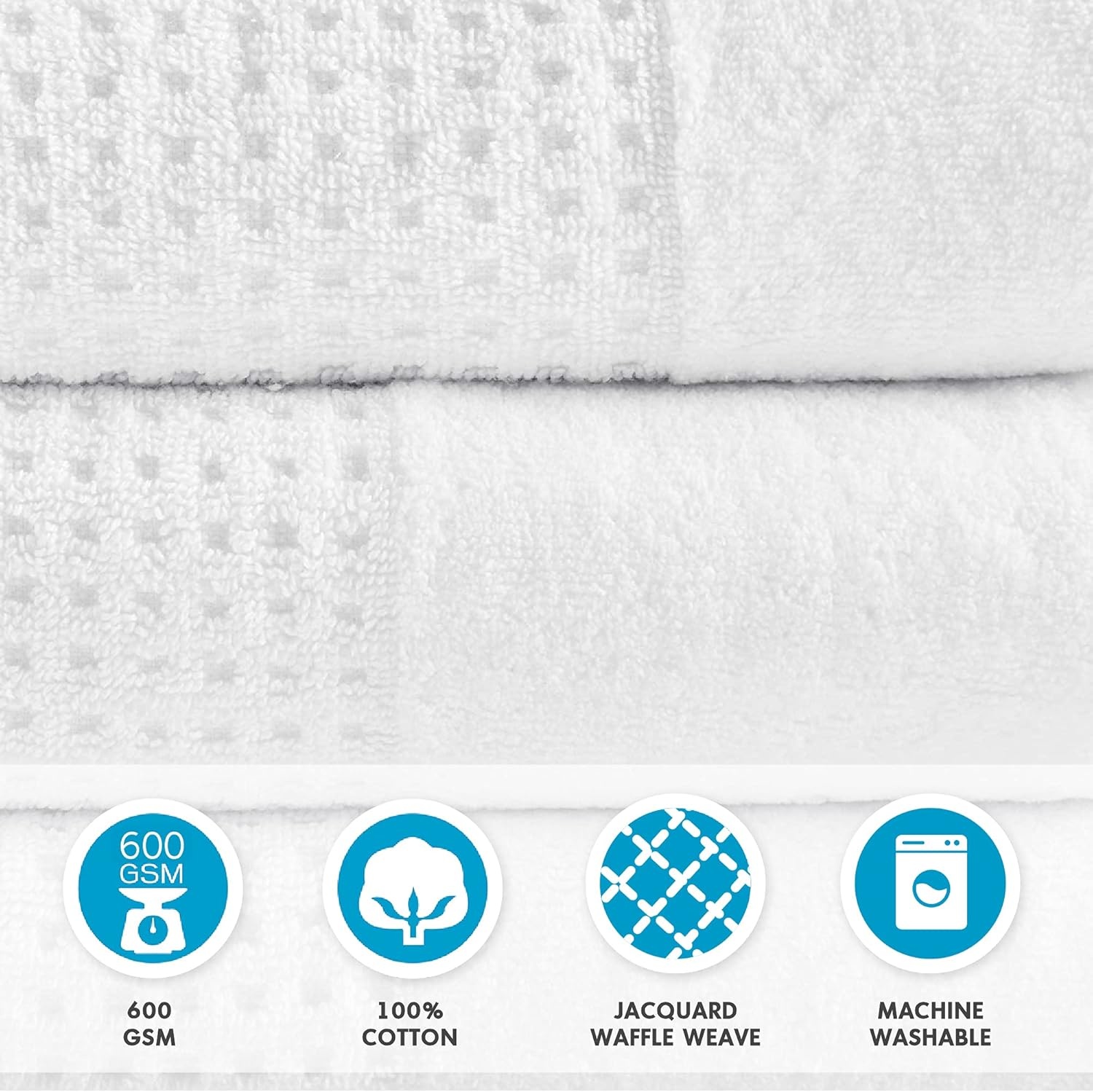 image:imageMadison Park Spa Waffle 100 Cotton Luxurious Towel Set Premium Texture Waffle Weave Highly Absorbent Quick Dry Hotel amp Spa Quality Wash Clothes for Bathroom Assorted Sizes Sage Green 6 PieceWhite