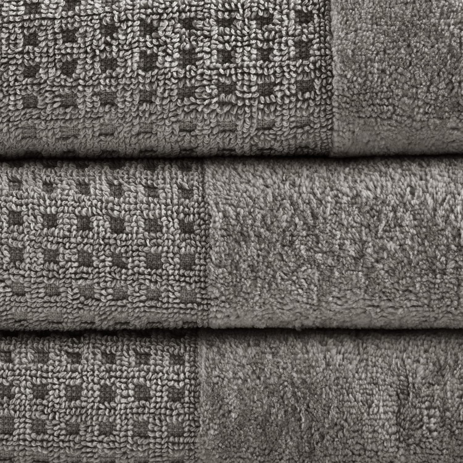 image:imageMadison Park Spa Waffle 100 Cotton Luxurious Towel Set Premium Texture Waffle Weave Highly Absorbent Quick Dry Hotel amp Spa Quality Wash Clothes for Bathroom Assorted Sizes Sage Green 6 PieceCharcoal