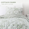 Madison Park Essentials Adele Reversible Pink Floral Quilt Set, Scalloped Edge, Lightweight All-Season Bedding Set, Elegant Gift for Her, Full/Queen – 3 Pieces (1 Quilt, 2 Standard Shams)(Green)