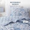 Madison Park Essentials Adele Reversible Pink Floral Quilt Set, Scalloped Edge, Lightweight All-Season Bedding Set, Elegant Gift for Her, Full/Queen – 3 Pieces (1 Quilt, 2 Standard Shams)(Blue)