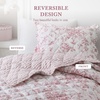 Madison Park Essentials Adele Reversible Pink Floral Quilt Set, Scalloped Edge, Lightweight All-Season Bedding Set, Elegant Gift for Her, Full/Queen – 3 Pieces (1 Quilt, 2 Standard Shams)(Pink)