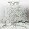 Madison Park Essentials Adele Reversible Pink Floral Quilt Set, Scalloped Edge, Lightweight All-Season Bedding Set, Elegant Gift for Her, Full/Queen – 3 Pieces (1 Quilt, 2 Standard Shams)(Green)