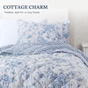 Madison Park Essentials Adele Reversible Pink Floral Quilt Set, Scalloped Edge, Lightweight All-Season Bedding Set, Elegant Gift for Her, Full/Queen – 3 Pieces (1 Quilt, 2 Standard Shams)(Blue)