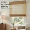 Madison Park No Drill Cordless Roman Shades, 33″ W x 64″ H Neutral, Light Filtering Natural Woven Shades, Inside Mount, Easy Install Privacy Blinds for Indoor Windows, Nordic(Neutral)