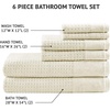Madison Park Spa Waffle 100% Cotton Luxurious Towel Set, Premium Texture Waffle Weave, Highly Absorbent, Quick Dry, Hotel & Spa Quality Wash Clothes for Bathroom, Assorted Sizes, Sage Green 6 Piece(Ivory)