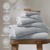 Madison Park Spa Waffle 100% Cotton Luxurious Towel Set, Premium Texture Waffle Weave, Highly Absorbent, Quick Dry, Hotel & Spa Quality Wash Clothes for Bathroom, Assorted Sizes, Sage Green 6 Piece(Blue)