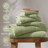 Madison Park Spa Waffle 100% Cotton Luxurious Towel Set, Premium Texture Waffle Weave, Highly Absorbent, Quick Dry, Hotel & Spa Quality Wash Clothes for Bathroom, Assorted Sizes, Sage Green 6 Piece(Sage Green)