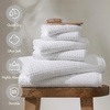Madison Park Spa Waffle 100% Cotton Luxurious Towel Set, Premium Texture Waffle Weave, Highly Absorbent, Quick Dry, Hotel & Spa Quality Wash Clothes for Bathroom, Assorted Sizes, Sage Green 6 Piece(White)