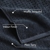 Madison Park Spa Waffle 100% Cotton Luxurious Towel Set, Premium Texture Waffle Weave, Highly Absorbent, Quick Dry, Hotel & Spa Quality Wash Clothes for Bathroom, Assorted Sizes, Sage Green 6 Piece(Navy)