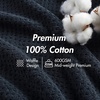 Madison Park Spa Waffle 100% Cotton Luxurious Towel Set, Premium Texture Waffle Weave, Highly Absorbent, Quick Dry, Hotel & Spa Quality Wash Clothes for Bathroom, Assorted Sizes, Sage Green 6 Piece(Navy)