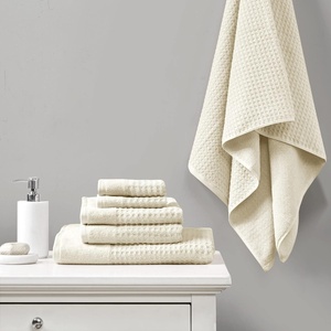 Madison Park Spa Waffle 100% Cotton Luxurious Towel Set, Premium Texture Waffle Weave, Highly Absorbent, Quick Dry, Hotel & Spa Quality Wash Clothes for Bathroom, Assorted Sizes, Sage Green 6 Piece(Ivory)