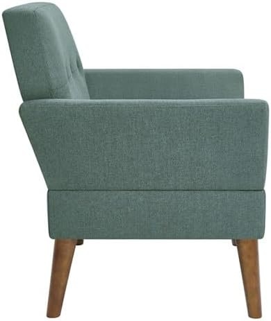 image:image510 DESIGN MidCentury Modern Accent Chair HandTufted Upholstered Armchair with Sinuous Spring amp HighDensity Foam Solid Wood Legs Lounge Chair for Living Room Bedroom Reading Nook TealBlue