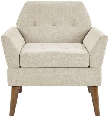 image:image510 DESIGN MidCentury Modern Accent Chair HandTufted Upholstered Armchair with Sinuous Spring amp HighDensity Foam Solid Wood Legs Lounge Chair for Living Room Bedroom Reading Nook TealBeige