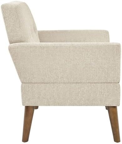 image:image510 DESIGN MidCentury Modern Accent Chair HandTufted Upholstered Armchair with Sinuous Spring amp HighDensity Foam Solid Wood Legs Lounge Chair for Living Room Bedroom Reading Nook TealBeige