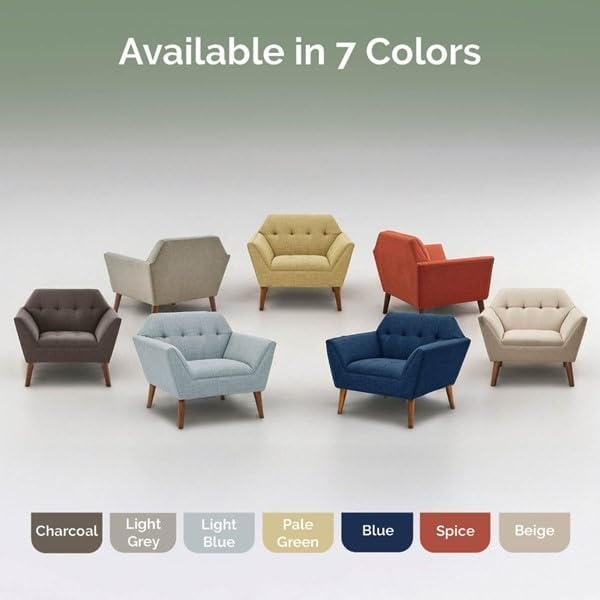 image:imageInkIvy Newport Wide MidCentury Modern Lounge Chair HandTufted Velvet Upholstered Accent Armchair with Solid Wood Pecan Legs for Living Room Bedroom ReadingGreen