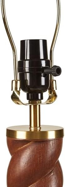 image:imageInkIvy Twisted Faux Wood Finish Table Lamp with White lampshade Integrated USBC Charging Port One Type A Bulb is Included for Bedroom Nightstands Living Room