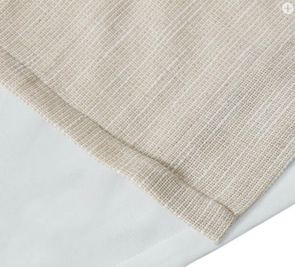 image:imageMadison Park Anaheim Cabin Plaid Curtain Window Thermal Insulated Fleece Lining Living Room Decor Room Darkening Drape for Bedroom 1Single Panel Pack 50x95 Rod Pocket amp Front Tab NeutralRod Pocket Solid Natural