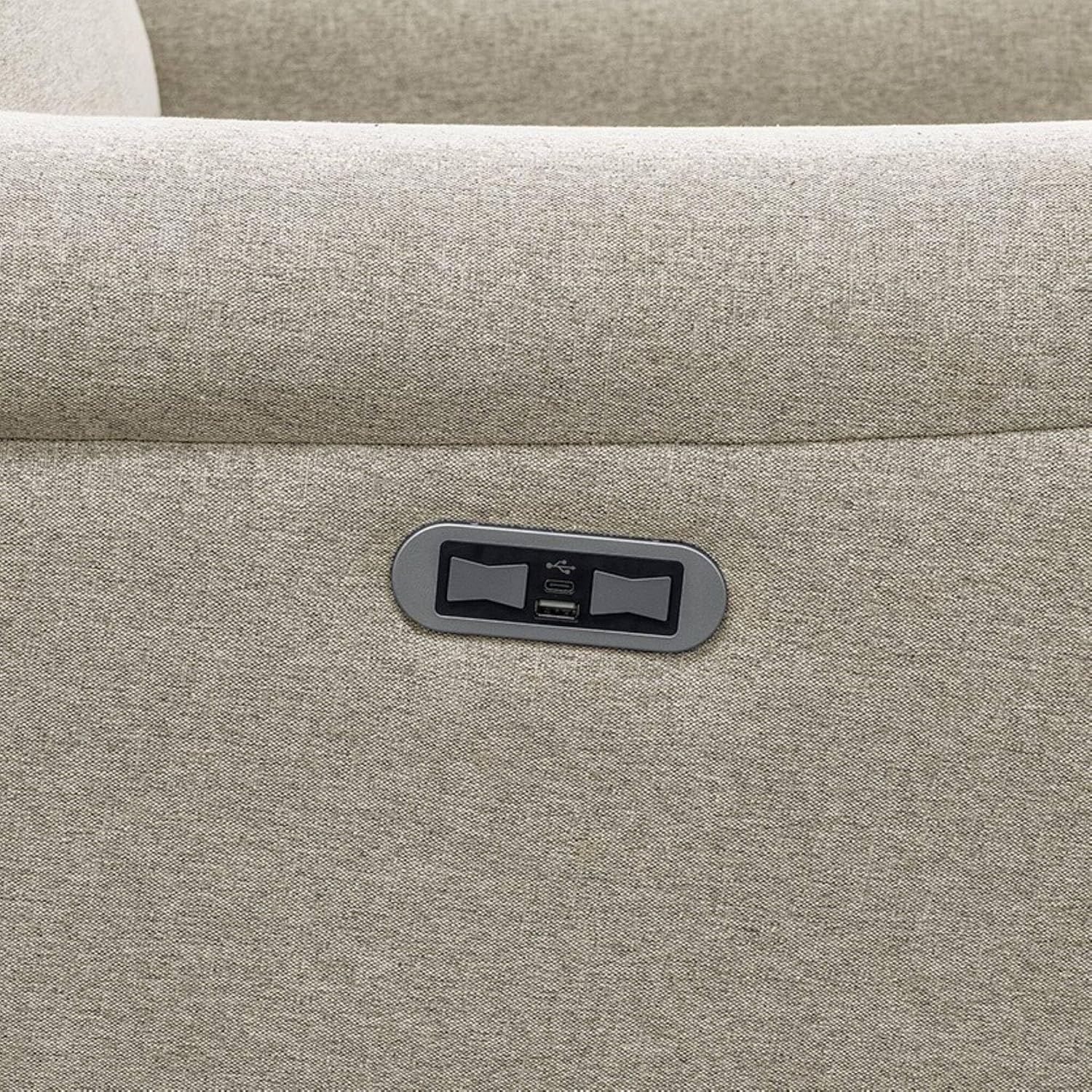 image:imageMadison Park Recliner amp Rocking Chair Glider Recliner Nursery Chair for Living Room amp Bedroom Swivel Rocker Recliner with a Rounded Back Versatile 3in1 Accent Chair for Small Spaces Light GreyBeige