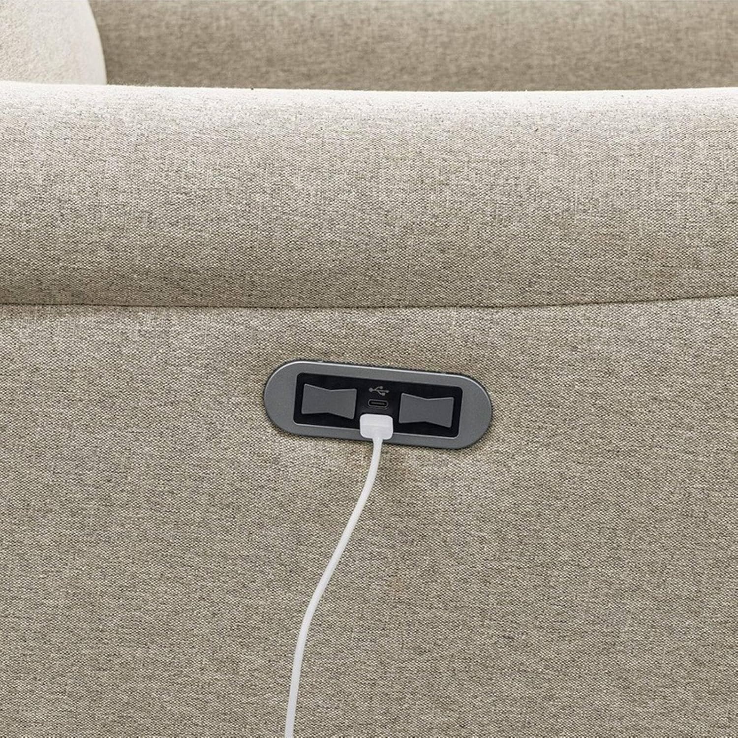 image:imageMadison Park Recliner amp Rocking Chair Glider Recliner Nursery Chair for Living Room amp Bedroom Swivel Rocker Recliner with a Rounded Back Versatile 3in1 Accent Chair for Small Spaces Light GreyBeige
