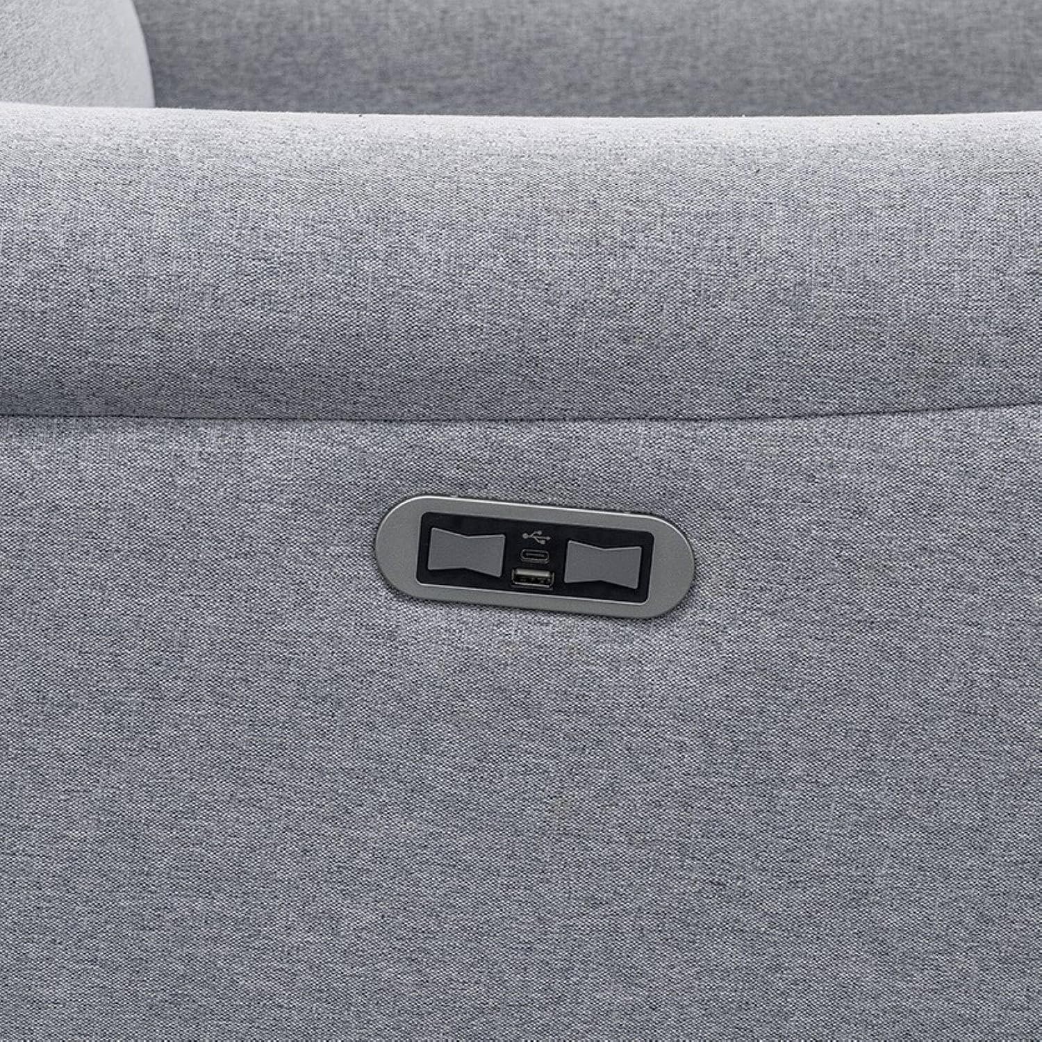 image:imageMadison Park Recliner amp Rocking Chair Glider Recliner Nursery Chair for Living Room amp Bedroom Swivel Rocker Recliner with a Rounded Back Versatile 3in1 Accent Chair for Small Spaces Light GreyLight Grey