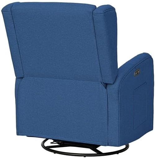 image:imageMadison Park Recliner amp Rocking Chair Glider Recliner Nursery Chair with Lumbar Pillow Swivel Rocker Recliner 3in1 Accent Chair with Side Pocket for Living Room Bedroom amp Small Spaces BlueBlue