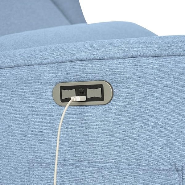 image:imageMadison Park Recliner amp Rocking Chair Glider Recliner Nursery Chair with Lumbar Pillow Swivel Rocker Recliner 3in1 Accent Chair with Side Pocket for Living Room Bedroom amp Small Spaces BlueLight Blue