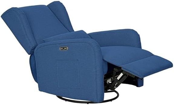 image:imageMadison Park Recliner amp Rocking Chair Glider Recliner Nursery Chair with Lumbar Pillow Swivel Rocker Recliner 3in1 Accent Chair with Side Pocket for Living Room Bedroom amp Small Spaces BlueBlue