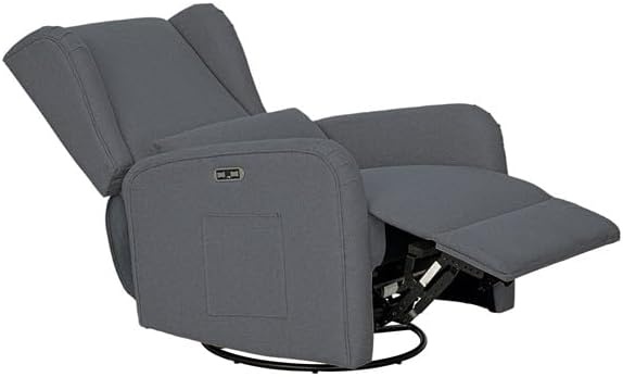 image:imageMadison Park Recliner amp Rocking Chair Glider Recliner Nursery Chair with Lumbar Pillow Swivel Rocker Recliner 3in1 Accent Chair with Side Pocket for Living Room Bedroom amp Small Spaces BlueGrey