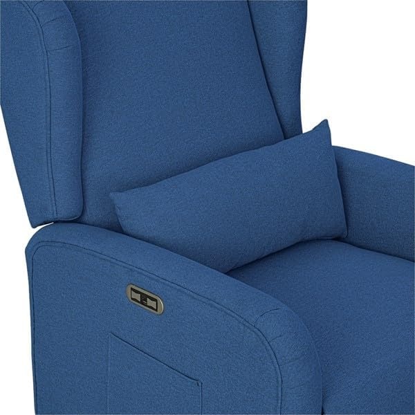 image:imageMadison Park Recliner amp Rocking Chair Glider Recliner Nursery Chair with Lumbar Pillow Swivel Rocker Recliner 3in1 Accent Chair with Side Pocket for Living Room Bedroom amp Small Spaces BlueBlue