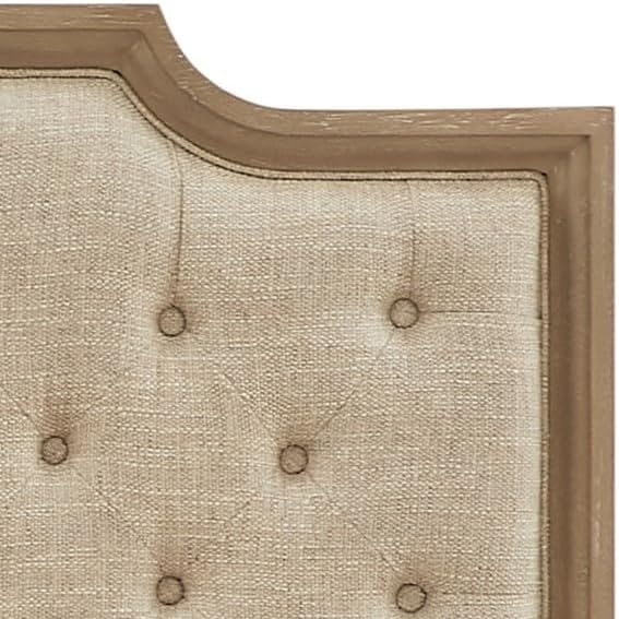image:imageMadison Park Signature Queen Solid Wood Bed Frame with Upholstered Headboard Wood Slats Support No Box Spring Easy Assembly