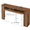 Madison Park Essentials Console Table with Power Outlet & USB Port, 70″ Extra Long Narrow Sofa Table with Flip-Top Hidden Storage Shelf, Behind Couch Entryway Hallway Table for Living Room, Warm Brown(Brown)