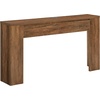 Madison Park Essentials Console Table with Power Outlet & USB Port, 70″ Extra Long Narrow Sofa Table with Flip-Top Hidden Storage Shelf, Behind Couch Entryway Hallway Table for Living Room, Warm Brown(Brown)