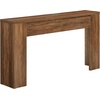 Madison Park Essentials Console Table with Power Outlet & USB Port, 70″ Extra Long Narrow Sofa Table with Flip-Top Hidden Storage Shelf, Behind Couch Entryway Hallway Table for Living Room, Warm Brown(Brown)