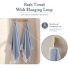 Madison Park Hayden 6 Piece Bath & Hand Towel Set, 550 GSM, Charcoal | Yarn-Dyed Dobby Slub Texture, 100% Combed Cotton, 2 Bath 2 Hand 2 Washcloth, Soft Absorbent Spa Hotel Quality Towels(Blue)