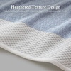 Madison Park Hayden 6 Piece Bath & Hand Towel Set, 550 GSM, Charcoal | Yarn-Dyed Dobby Slub Texture, 100% Combed Cotton, 2 Bath 2 Hand 2 Washcloth, Soft Absorbent Spa Hotel Quality Towels(Blue)