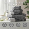 Madison Park Hayden 6 Piece Bath & Hand Towel Set, 550 GSM, Charcoal | Yarn-Dyed Dobby Slub Texture, 100% Combed Cotton, 2 Bath 2 Hand 2 Washcloth, Soft Absorbent Spa Hotel Quality Towels(Charcoal)