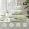 Madison Park Hayden 6 Piece Bath & Hand Towel Set, 550 GSM, Charcoal | Yarn-Dyed Dobby Slub Texture, 100% Combed Cotton, 2 Bath 2 Hand 2 Washcloth, Soft Absorbent Spa Hotel Quality Towels(Sage Green)