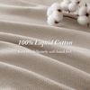 Madison Park Liquid Cotton Blanket Breathable, Softer Ring Spun Weave, Diamond Motif, Luxurious 100% Cotton All Seasons Lightweight Summer Blanket for Bed, Couch, Office, Olive Green, Full/Queen(Beige)