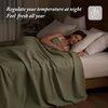 Madison Park Liquid Cotton Blanket Breathable, Softer Ring Spun Weave, Diamond Motif, Luxurious 100% Cotton All Seasons Lightweight Summer Blanket for Bed, Couch, Office, Olive Green, Full/Queen(Olive Green)