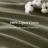 Madison Park Liquid Cotton Blanket Breathable, Softer Ring Spun Weave, Diamond Motif, Luxurious 100% Cotton All Seasons Lightweight Summer Blanket for Bed, Couch, Office, Olive Green, Full/Queen(Olive Green)
