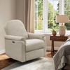 Madison Park Recliner & Rocking Chair: Glider Recliner Nursery Chair for Living Room & Bedroom, Swivel Rocker Recliner with a Rounded Back, Versatile 3-in-1 Accent Chair for Small Spaces, Light Grey(Beige)