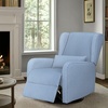 Madison Park Recliner & Rocking Chair: Glider Recliner Nursery Chair with Lumbar Pillow, Swivel Rocker Recliner 3-in-1 Accent Chair with Side Pocket for Living Room Bedroom & Small Spaces, Blue(Light Blue)