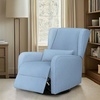 Madison Park Recliner & Rocking Chair: Glider Recliner Nursery Chair with Lumbar Pillow, Swivel Rocker Recliner 3-in-1 Accent Chair with Side Pocket for Living Room Bedroom & Small Spaces, Blue(Light Blue)