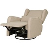 Madison Park Recliner & Rocking Chair: Glider Recliner Nursery Chair with Lumbar Pillow, Swivel Rocker Recliner 3-in-1 Accent Chair with Side Pocket for Living Room Bedroom & Small Spaces, Blue(Beige)